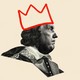 An illustration of Donald Trump dressed as Richard II with a crown