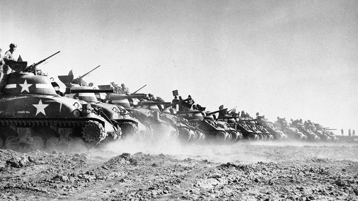Men of a U.S. tank division trained for D-Day in England on May 9, 1944.