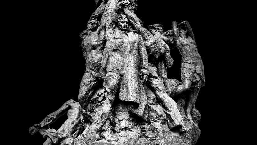A monument to people killed by Nazis in Babyn Yar, Kyiv ...