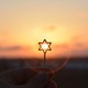 A star of David against the sky