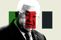 An illustration featuring a photo of Mahmoud Abbas