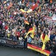 Supporters of the anti-Islam movement "Patriotic Europeans Against the Islamization of the West" (PEGIDA) march with flags.