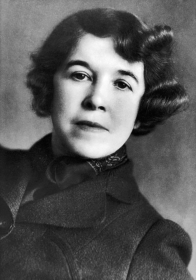 A black and white image of Hallie Flanagan.