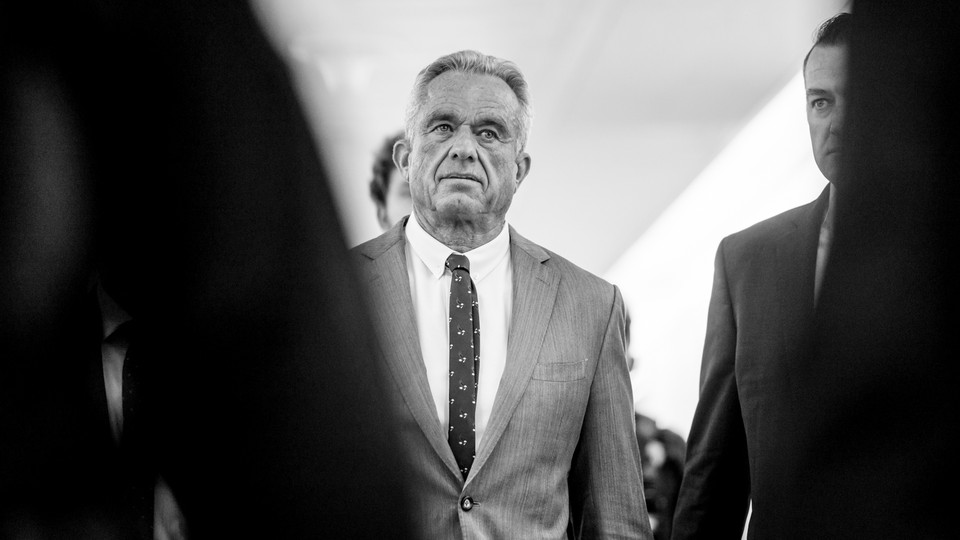 Monochromatic photo of Robert F. Kennedy Jr. in a suit