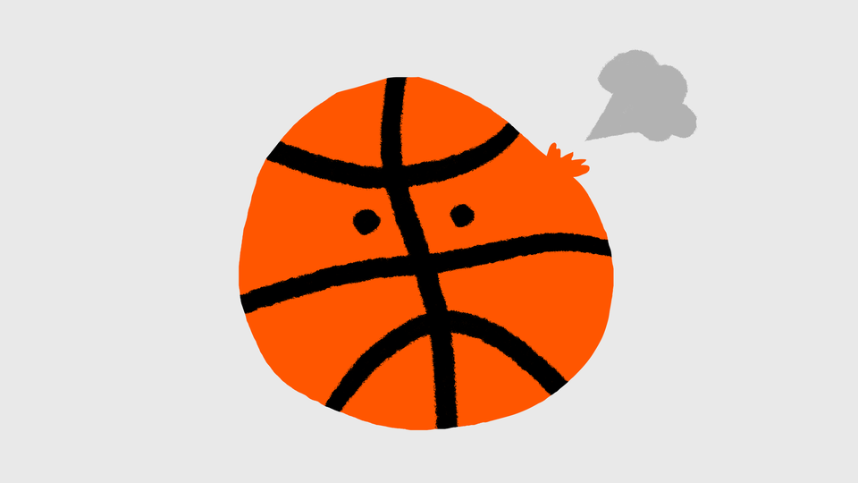 A deflating basketball