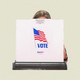 Photo illustration of someone voting