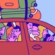 A car piled with luggage and crowded with family