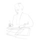 illustration of a woman writing