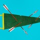 A college pennant with arrows shot through it