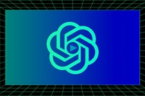 A graphic of the white OpenAI logo on a black background, with a green "play" button in the middle.