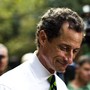New York City Democratic mayoral candidate Anthony Weiner leaves a polling center after casting his vote during the primary election in New York September 10, 2013.
