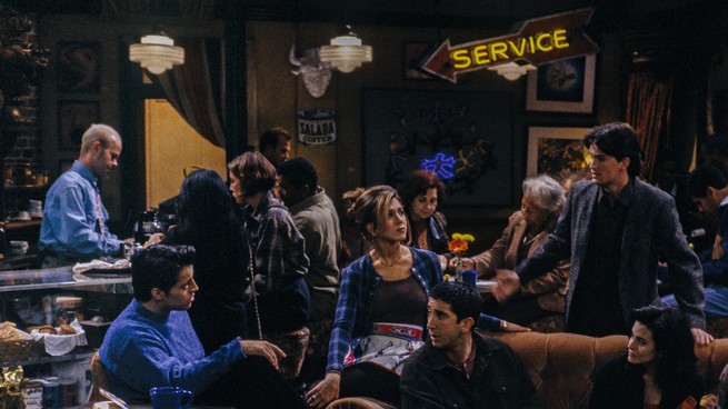 James Michael Taylor as Gunther (far left) in Central Perk