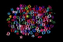 multicolor gems and stones on black background