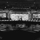 Black-and-white photo of a hotel conference room set up for the 2018 NGA meeting.