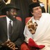 Salva Kiir chats with Libyan president Mohammed Gadaffi in 2006.