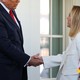 Photo of President Donald Trump shaking hands with Italian Prime Minister Giorgia Meloni