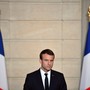 French President Emmanuel Macron attends a press conference.