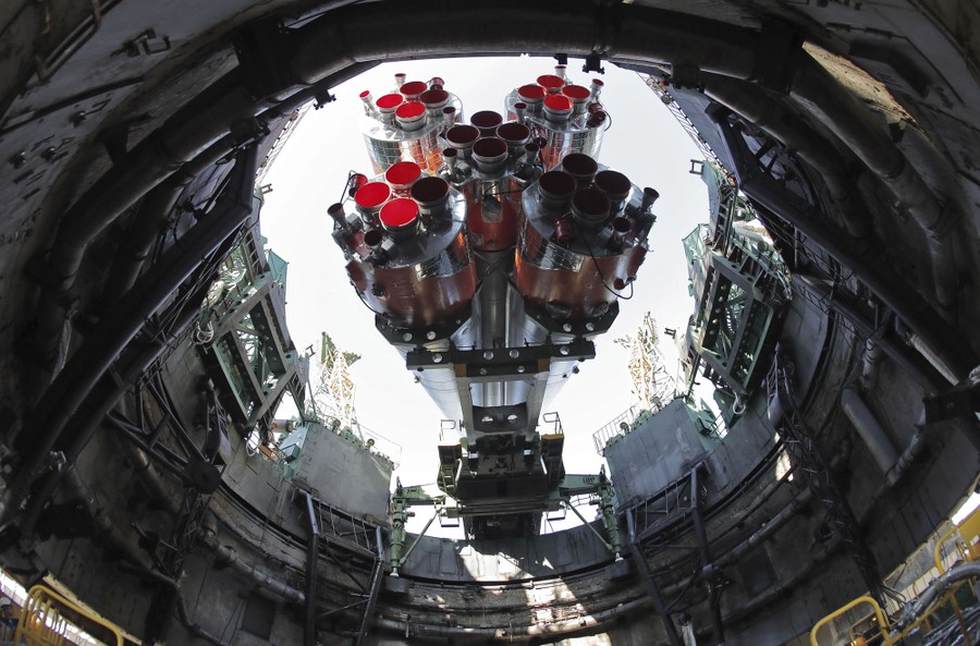 The Soyuz Ms 15 Launch Seen From Above And Below The Atlantic