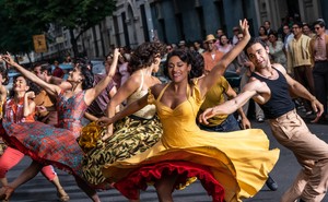 A group of dancers performing in the street in Steven Spielberg's "West Side Story"