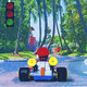 A gif shows the starting line of a racing video game and the lights blink red, then green, and the words "go" appear.