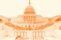 An orange-tinted photo of Capitol Hill
