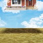 A photo illustration of a levitating house to symbolize rising rents.