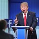 Donald Trump speaks at a Facebook-sponsored primary debate in Cleveland.