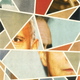 illustration with fragments of various photos of Kureishi in sharp angular shapes