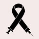 Illustration of a vaccine needle shaped into a cancer ribbon.