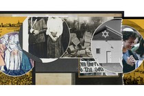 Photo collage showing Jewish history and persecution