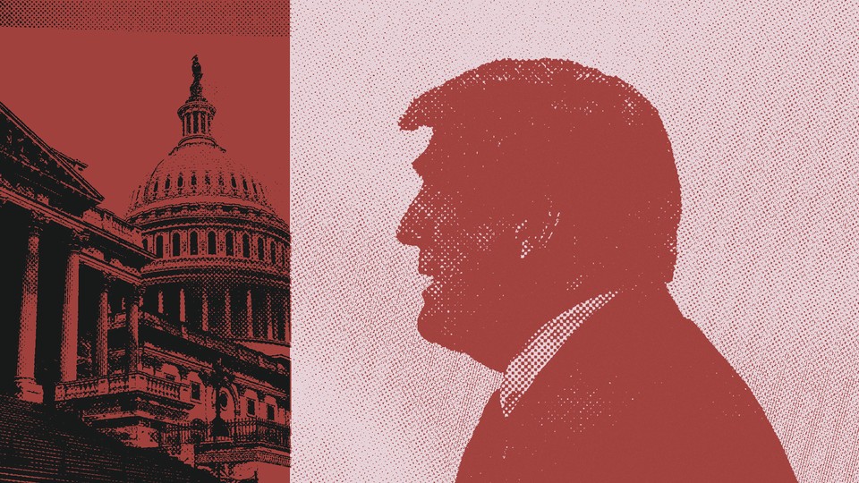 Trump and the Capitol building