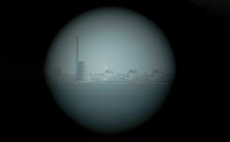 A nuclear-power plant seen through a scope