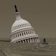 an illustration of the U.S. capitol sinking into quicksand