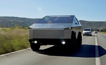 Photograph of the Cybertruck