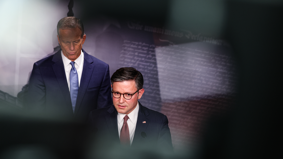 Photo of Senate Majority Leader John Thune and Speaker of the House Mike Johnson