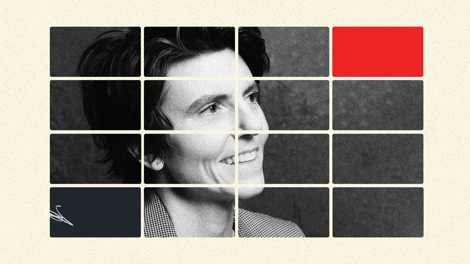 Photo of Tig Notaro divided into rectangular sections