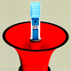An illustration of a watercooler inside a megaphone