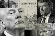 Collage with photos of the White House, Donald Trump, Mitch McConnell, Thomas Massie, and a map of Kentucky