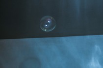 A floating bubble underwater