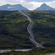 A pipeline running down a mountainside