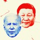 Illustration featuring images of Joe Biden and Xi Jinping.