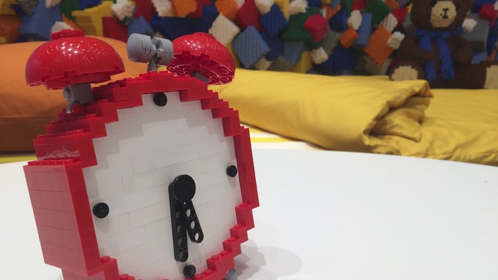 An alarm clock made of Lego