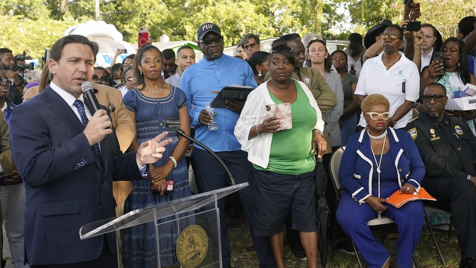 DeSantis delivers a speech