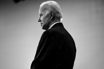 Joe Biden stares to the side.