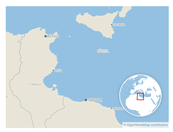 A map locating Malta.