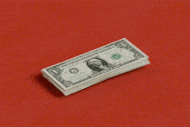 dollars flying off