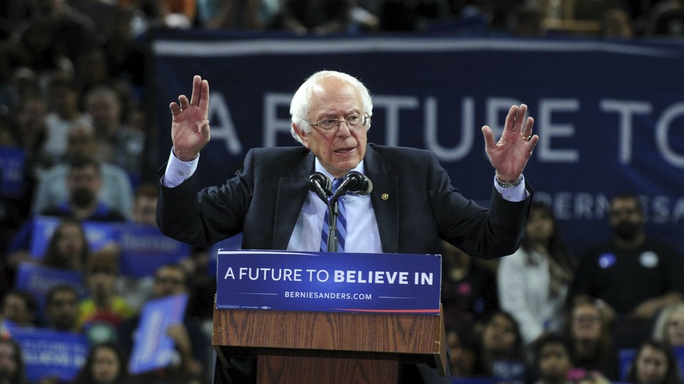 Bernie Sanders speaks at a rally in New Jersey in 2016.
