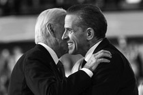 Joe Biden greets his son Hunter Biden