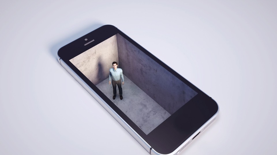 A man trapped inside a smartphone