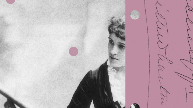 illustration with a photo by Edith Wharton